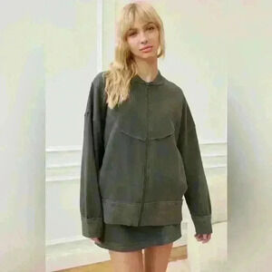 Out From Under Urban Outfitters Faye Oversized Zip-Up Sweatshirt Women's Small